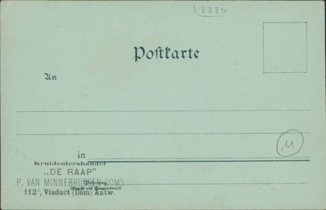 Adressseite der Ansichtskarte Gruss aus Dillingen a/D., Schloss, Gymnasium Lyceum, Neues Knaben-Seminar, Altes Knaben-Seminar, Städt. Wasser & Elekt. Werke, Krieger-Denkmal