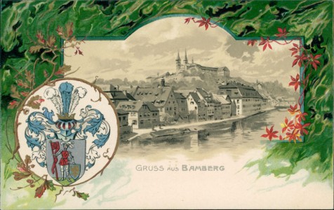 Alte Ansichtskarte Gruss aus Bamberg, Teilansicht