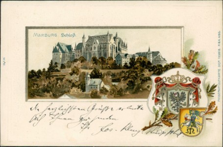 Alte Ansichtskarte Marburg, Schloß