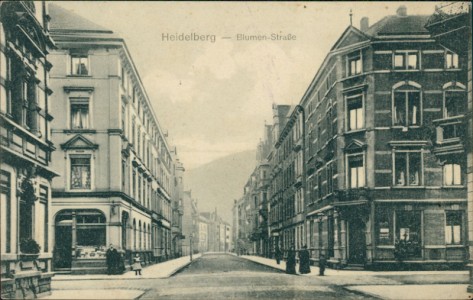 Alte Ansichtskarte Heidelberg, Blumen-Straße