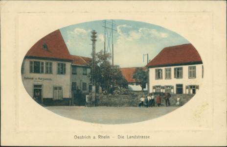 Alte Ansichtskarte Oestrich a. Rhein, Die Landstrasse