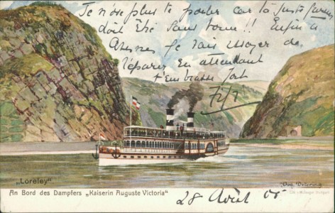 Alte Ansichtskarte An Bord des Dampfers "Kaiserin Auguste Victoria", Kölnische und Düsseldorfer Rhein-Dampfschiffahrt