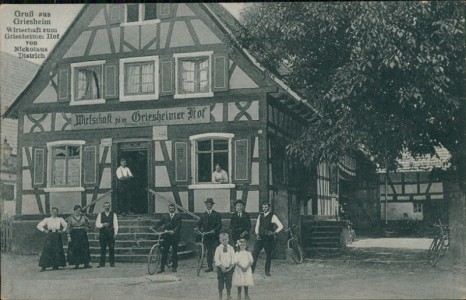 Alte Ansichtskarte Gruß aus Griesheim, Wirtschaft zum Griesheimer Hof von Nickolaus Dietrich