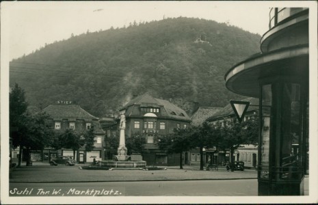 Alte Ansichtskarte Suhl Thr. W., Marktplatz