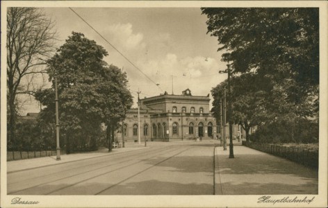Alte Ansichtskarte Dessau, Hauptbahnhof