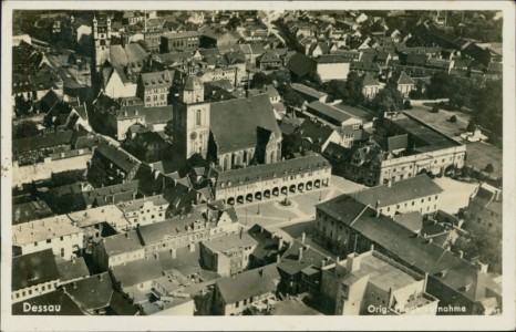 Alte Ansichtskarte Dessau, Orig. Fliegeraufnahme