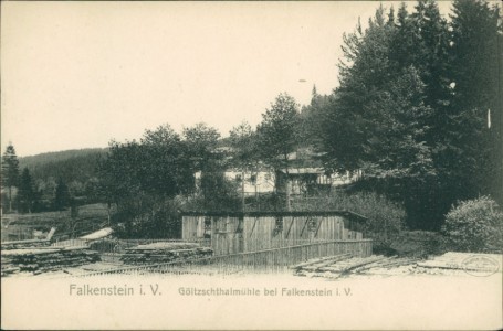 Alte Ansichtskarte Falkenstein i. V., Göltzschtalmühle bei Falkenstein i. V.