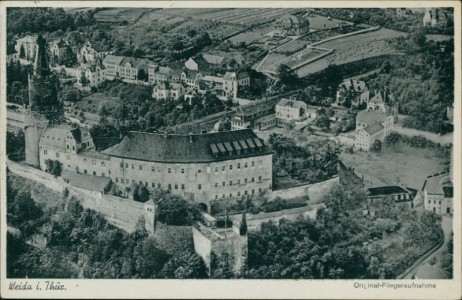 Alte Ansichtskarte Weida i. Thür., Original-Fliegeraufnahme