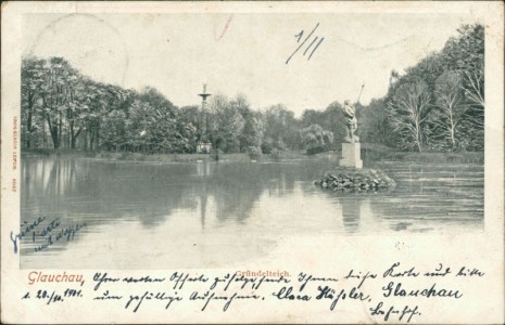 Alte Ansichtskarte Glauchau, Gründelteich