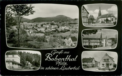 Alte Ansichtskarte Gruß aus Bobenthal Pfalz im schönen Lautertal, Mehrbildkarte