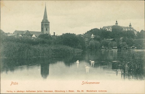 Alte Ansichtskarte Plön, Schwanensee