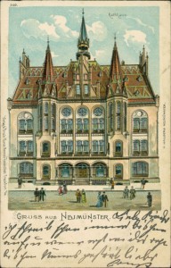 Alte Ansichtskarte Gruss aus Neumünster, Rathaus