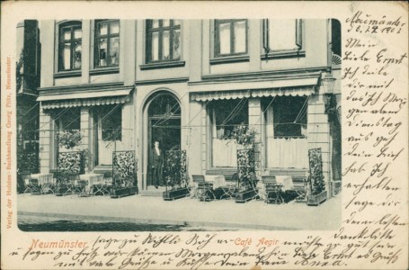 Alte Ansichtskarte Neumünster, Café Aegir