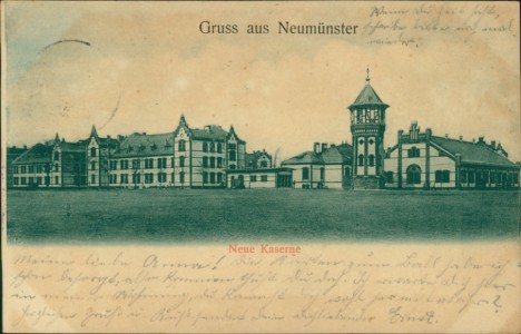 Alte Ansichtskarte Gruss aus Neumünster, Neue Kaserne
