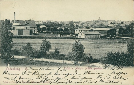 Alte Ansichtskarte Oldenburg i. H., Total v. Mody's Mühle gesehen