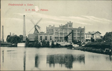 Alte Ansichtskarte Friedrichstadt a. eider, J. P. Kölln's Mühlen