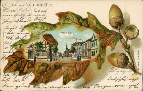 Alte Ansichtskarte Gruss aus Neumünster, Kleinflecken