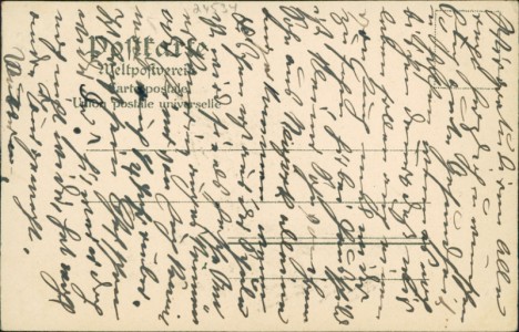 Adressseite der Ansichtskarte Gruss aus Neumünster, Grossflecken mit Post