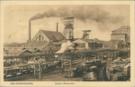 Alte Ansichtskarte Gelsenkirchen, Zeche Rheinelbe