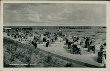 Alte Ansichtskarte Ostseebad Zinnowitz, Strand