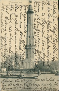 Alte Ansichtskarte Swinemünde, Osternothafen und Leuchtturm