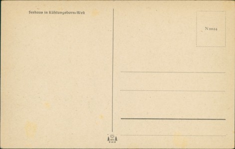 Adressseite der Ansichtskarte Seehaus in Kühlungsborn-West, 