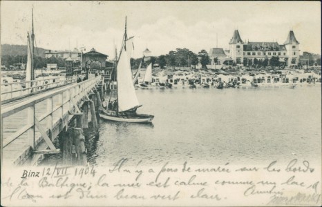 Alte Ansichtskarte Binz, Blick zum Strand