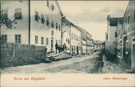 Alte Ansichtskarte Gruss aus Wegscheid, Untere Marktstrasse