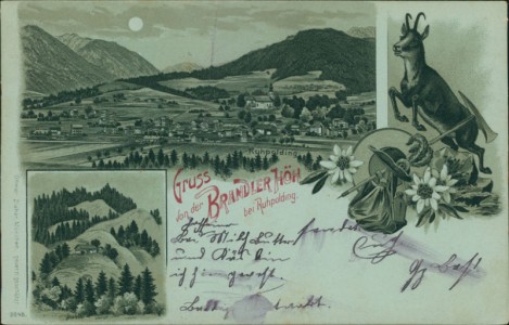Alte Ansichtskarte Gruss von der Brandler Höh bei Ruhpolding, Ruhpolding