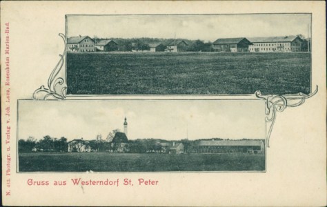 Alte Ansichtskarte Gruss aus Westerndorf St. Peter, Gesamtansicht