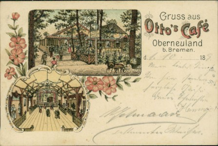 Alte Ansichtskarte Gruss aus Otto's Café Oberneuland b. Bremen, 