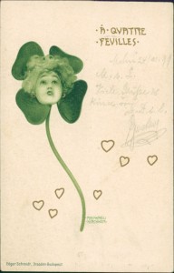 Alte Ansichtskarte Raphael Kirchner, A quatre feuilles