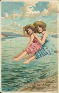 Alte Ansichtskarte Bademode um 1910, 