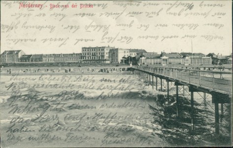 Alte Ansichtskarte Norderney, Blick von der Brücke