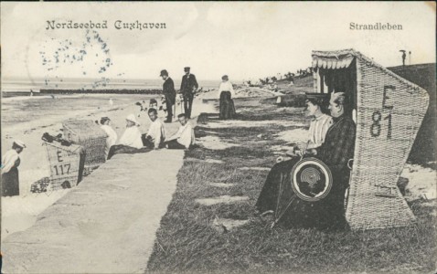 Alte Ansichtskarte Nordseebad Cuxhaven, Strandleben