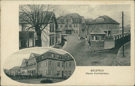 Alte Ansichtskarte Bielefeld, Neues Krankenhaus