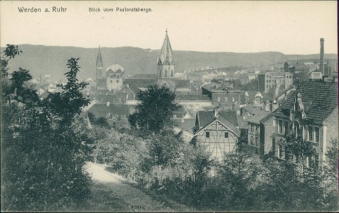Alte Ansichtskarte Werden a. Ruhr, Blick vom Pastoratsberge
