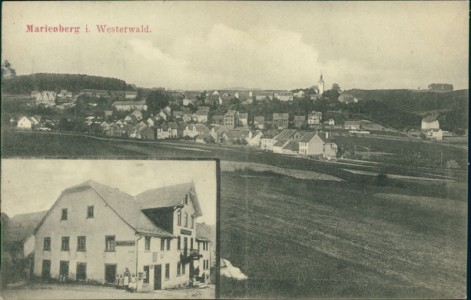 Alte Ansichtskarte Marienberg i. Westerwald, Gesamtansicht, Hotel Ferger