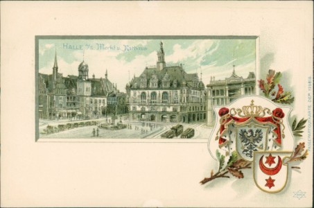 Alte Ansichtskarte Halle a/S., Markt u. Rathaus