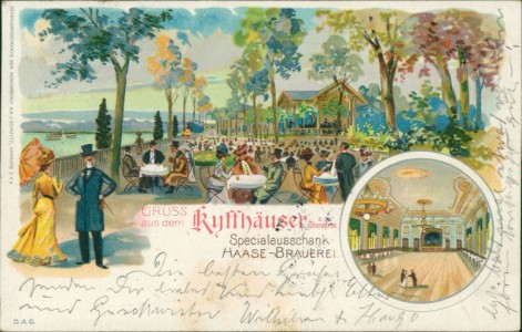 Alte Ansichtskarte Gruss aus dem Kyffhäuser a. d. Oberspree, Specialausschank Haase-Brauerei