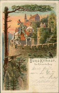 Alte Ansichtskarte Burg Kynast, Der Ritt um die Burg
