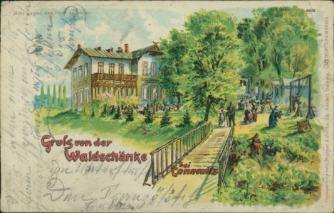 Alte Ansichtskarte Gruss von der Waldschänke bei Connewitz, 