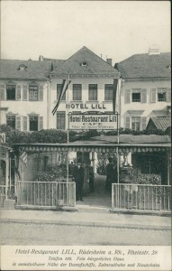 Alte Ansichtskarte Rüdesheim a. Rh, Rheinstr. 28, Hotel-Restaurant Lill