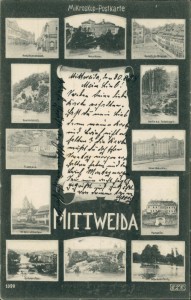 Alte Ansichtskarte Mittweida, Mikroskop-Postkarte