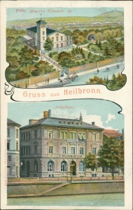 Alte Ansichtskarte Gruss aus Heilbronn, Villa Minerva Urbanstr. 19, Schulhaus