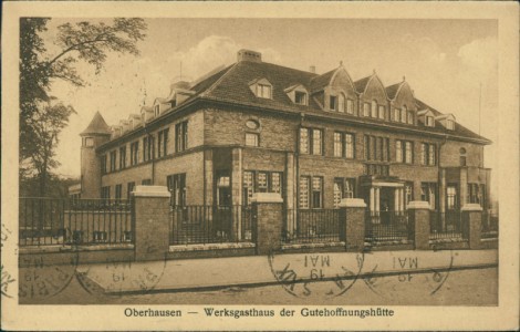 Alte Ansichtskarte Oberhausen, Werksgasthaus der Gutehoffnungshütte