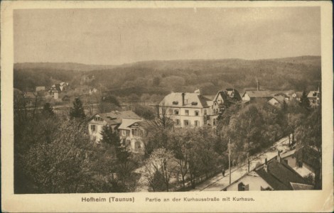 Alte Ansichtskarte Hofheim (Taunus), Partie an der Kurhausstraße mit Kurhaus