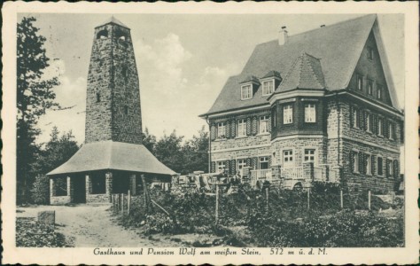 Alte Ansichtskarte Heidelberg, Gasthaus und Pension Wolf am weißen Stein