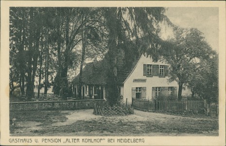 Alte Ansichtskarte Gasthaus u. Pension "Alter Kohlhof" bei Heidelberg, 