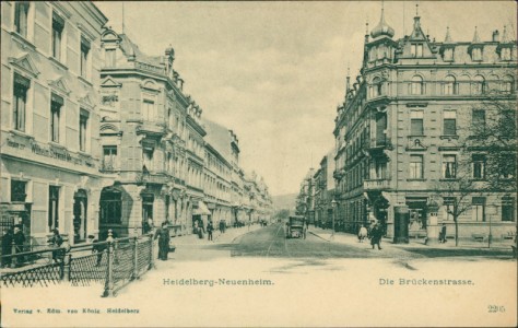 Alte Ansichtskarte Heidelberg-Neuenheim, Die Brückenstrasse